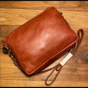 Clare V Midi Sac in Sienna Brown Leather